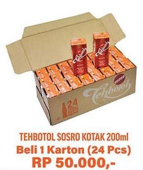 Promo Harga SOSRO Teh Botol per 24 tpk 200 ml - Hypermart