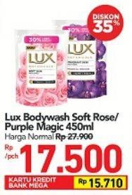 Promo Harga LUX Body Wash Soft Rose, Purple Magic 450 ml - Carrefour