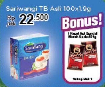 Promo Harga Sariwangi Teh Asli per 100 pcs 190 gr - Carrefour