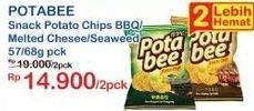 Promo Harga POTABEE Snack Potato Chips BBQ Beef, Melted Cheese, Grilled Seaweed 57 gr - Indomaret