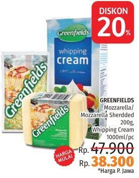 Promo Harga GREENFIELDS Cheese Mozzarella Shredded  - LotteMart
