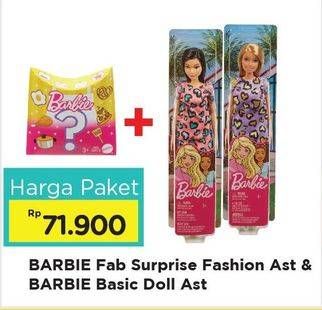 Promo Harga BARBIE Fab Surprise Fashion Ast + Basic Doll Asst  - Alfamart