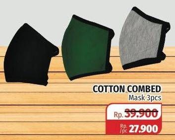 Promo Harga Masker Non Medis Cotton Combed per 3 pcs - Lotte Grosir