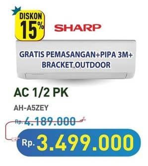 Promo Harga Sharp AH-A5ZEY | AC Standard 1/2PK  - Hypermart