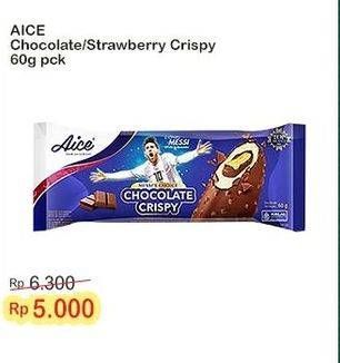 Promo Harga Aice Ice Cream Chocolate Crispy, Strawberry Crispy 55 gr - Indomaret
