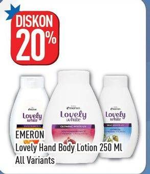 Promo Harga EMERON Lovely Hand Body Lotion All Variants 250 ml - Hypermart