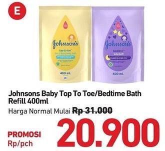 Promo Harga JOHNSONS Baby Bath Top To Toe, Bedtime 400 ml - Carrefour