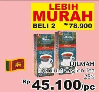 Promo Harga Dilmah Premium Ceylon Tea per 2 box 25 pcs - Giant