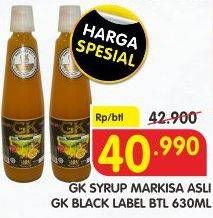 Promo Harga GK Syrup Markisa Asli Black Label 630 ml - Superindo