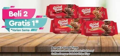 Promo Harga Good Time Cookies Chocochips Double Choc, Rainbow Chocochip, Coffee 72 gr - TIP TOP