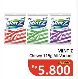 Promo Harga MINTZ Candy Chewy Mint All Variants 115 gr - Alfamidi