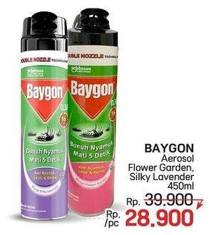 Promo Harga Baygon Insektisida Spray Flower Garden, Silky Lavender 450 ml - LotteMart