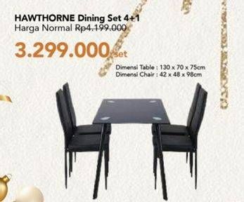 Promo Harga Hawthorne Dining Set 4 +1  - Carrefour