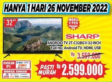 Promo Harga Sharp 2T-C32BG1 | LED TV 32 inch  - Hypermart