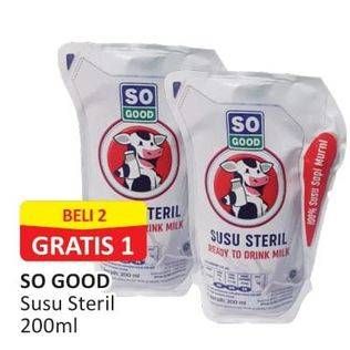 Promo Harga So Good Susu Steril 200 ml - Alfamart