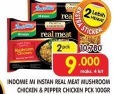 Promo Harga INDOMIE Real Meat Pepper Chicken, Mushroom Chicken per 2 pcs 100 gr - Superindo