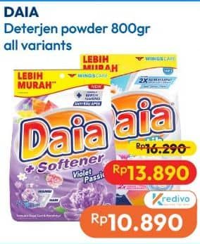 Promo Harga Daia Deterjen Bubuk All Variants 800 gr - Hypermart