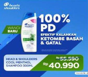 Promo Harga HEAD & SHOULDERS Shampoo Cool Menthol 300 ml - Superindo