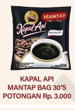 Promo Harga KAPAL API Kopi Mantap + Gula per 30 sachet - Hypermart