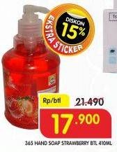 Promo Harga 365 Hand Soap Strawberry 410 ml - Superindo