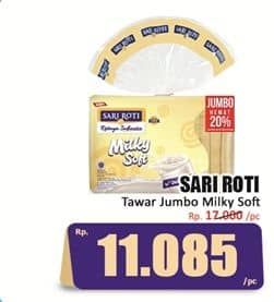 Promo Harga Sari Roti Roti Tawar Milky Soft 360 gr - Hari Hari