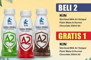 Promo Harga KIN Susu Steril Air Kelapa, 100% Murni, Chocolate, Madu Kurma 200 ml - Indomaret
