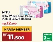 Promo Harga Mitu Baby Wipes Ganti Popok Blue Charming Lily, Pink Sweet Rose 50 pcs - Yogya