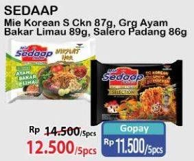 SEDAAP Mie Korean Spicy Chicken 87g, Goreng Ayam Bakar Limau 89g, Salero Padang 86g