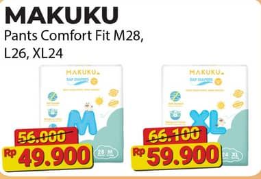 Promo Harga Makuku Comfort Fit Diapers Pants XL24 24 pcs - Alfamart