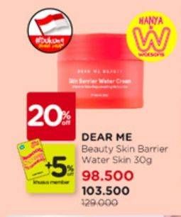 Promo Harga Dear Me Beauty Skin Barrier Water Cream 30 gr - Watsons