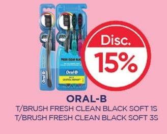 Promo Harga ORAL B Toothbrush Toothbrush All Rounder Fresh Clean Black Soft 1 pcs - Guardian