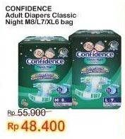 Promo Harga Confidence Adult Diapers Classic Night M8, XL6, L7 6 pcs - Indomaret