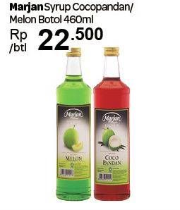 Promo Harga MARJAN Syrup Boudoin Coco Pandan, Melon 460 ml - Carrefour