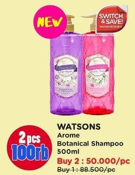 Promo Harga WATSONS Arome Botanical Shampoo 500 ml - Watsons