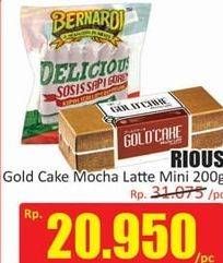 Promo Harga Rious Gold Cake Mocha Latte Mini 200 gr - Hari Hari