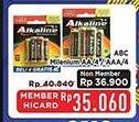 Promo Harga ABC Battery Alkaline LR03/AAA, LR6/AA 4 pcs - Hypermart