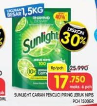 Promo Harga Sunlight Pencuci Piring Jeruk Nipis 100 1500 ml - Superindo