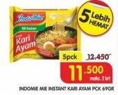 Promo Harga INDOMIE Mi Kuah Kari Ayam per 5 pcs 72 gr - Superindo