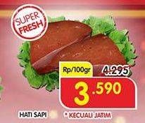 Promo Harga Beef Liver (Hati Sapi) per 100 gr - Superindo