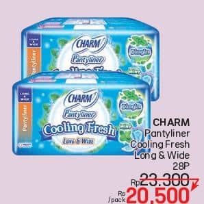 Promo Harga Charm Pantyliner Cooling Fresh Long Wide 28 pcs - LotteMart