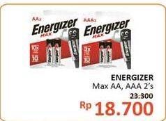 Promo Harga ENERGIZER MAX Battery E-92 BP2 AAA, E-91 BP2 AA 2 pcs - Alfamidi