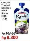 Promo Harga Cimory Squeeze Yogurt Black Sticky Rice 120 ml - Indomaret