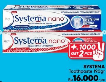 Promo Harga Systema Toothpaste  Nano Menthol Breeze, Spring Fresh 190 gr - Guardian