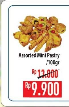 Promo Harga Assorted Mini Pastry per 100 gr - Hypermart