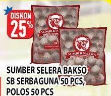 Promo Harga SUMBER SELERA Bakso Sapi SB Serba Guna, Polos 50 pcs - Hypermart