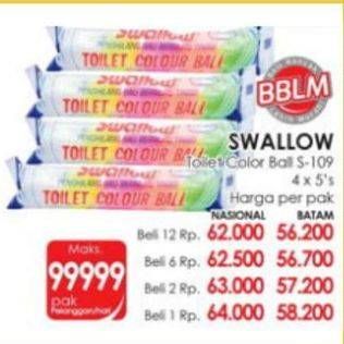 Promo Harga SWALLOW Naphthalene Toilet Colour Ball S-109 5 pcs - Indomaret