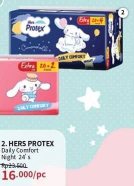 Promo Harga Hers Protex Comfort Night 24 pcs - Guardian