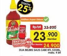 Promo Harga DUA BELIBIS Saus Cabe 535 ml - Superindo