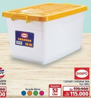 Promo Harga Shinpo Container Box Caravan 142-CB52 52000 ml - Lotte Grosir