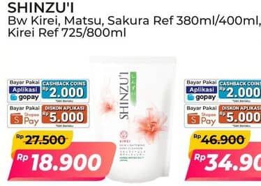 Promo Harga Shinzui Body Cleanser Kirei, Matsu, Sakura 380 ml - Alfamart